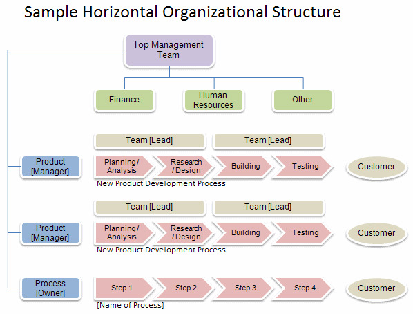 Horizontal Organizational Structure Chart Sweetprocess