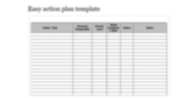 Easy action plan template