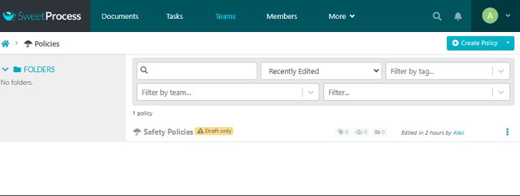 Select “Policies” and click on “Create Policy.”