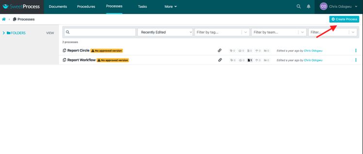 Click on "Create Process"