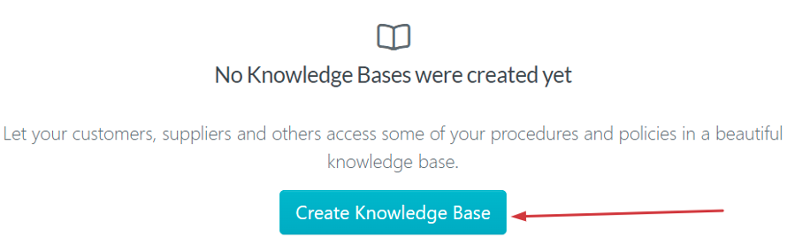 4. Click on the “Create Knowledge Base” button.