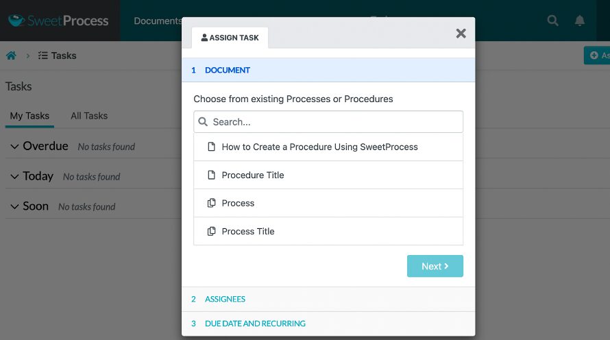 Add details such as task name, employee name, and due date to assign the tasks to specific team members. 