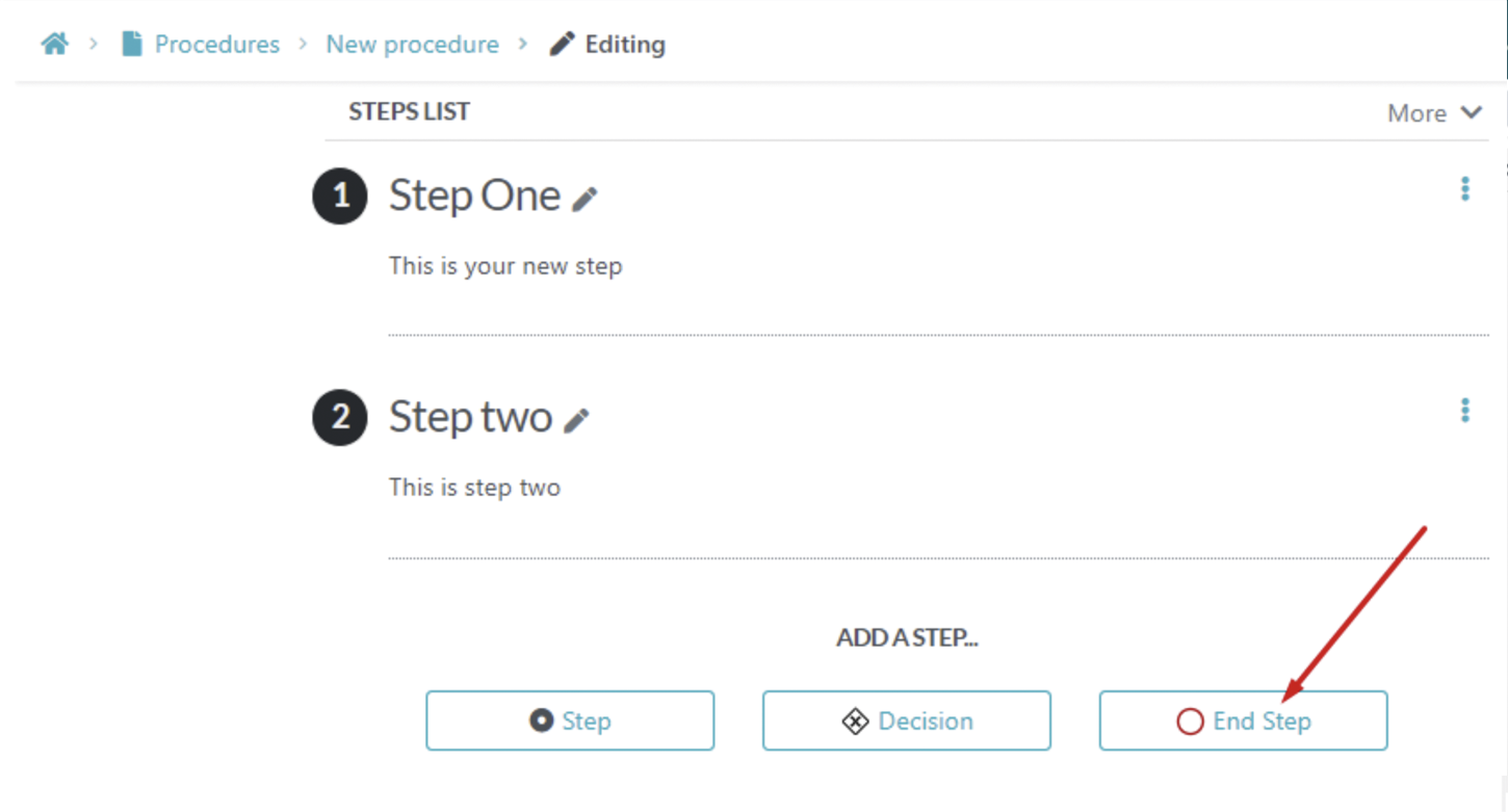 Click “End Step” once you’ve added all the steps.