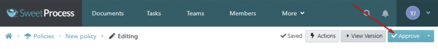 Click “Approve” to make the policy live.