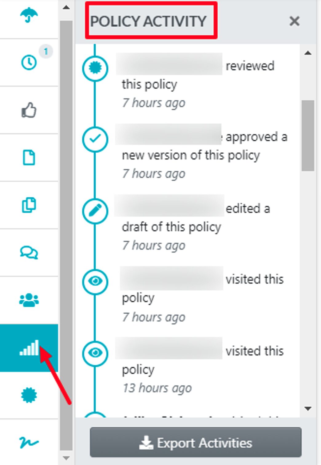 SweetProcess makes it easy to track your team members’ policy activities.