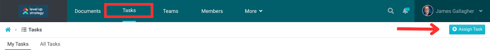 Click the "Task" button at the top of the menu on your dashboard. On the task management screen, click "Assign Task" at the right corner. 