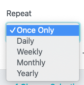 Repeat dropdown