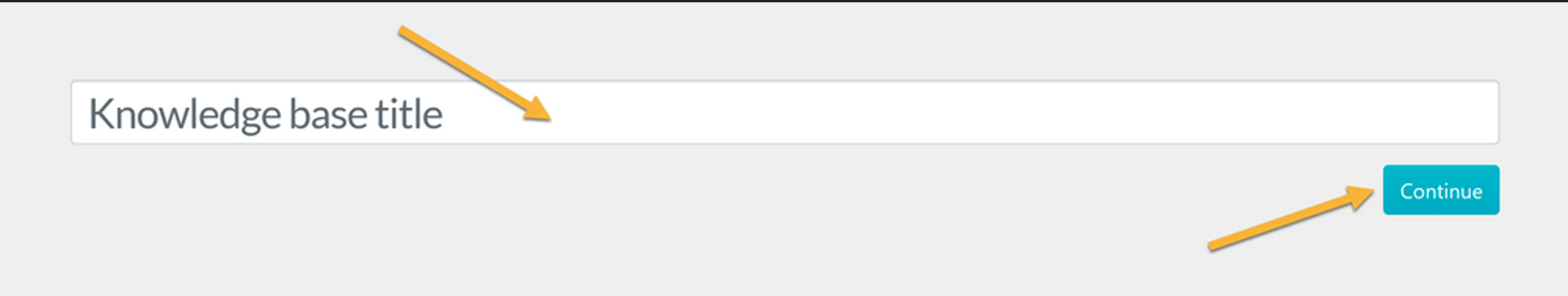 Enter the title of your knowledge base and click the “Continue” button.