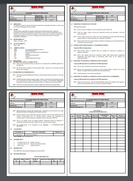 10) Internal Communication SOP Template