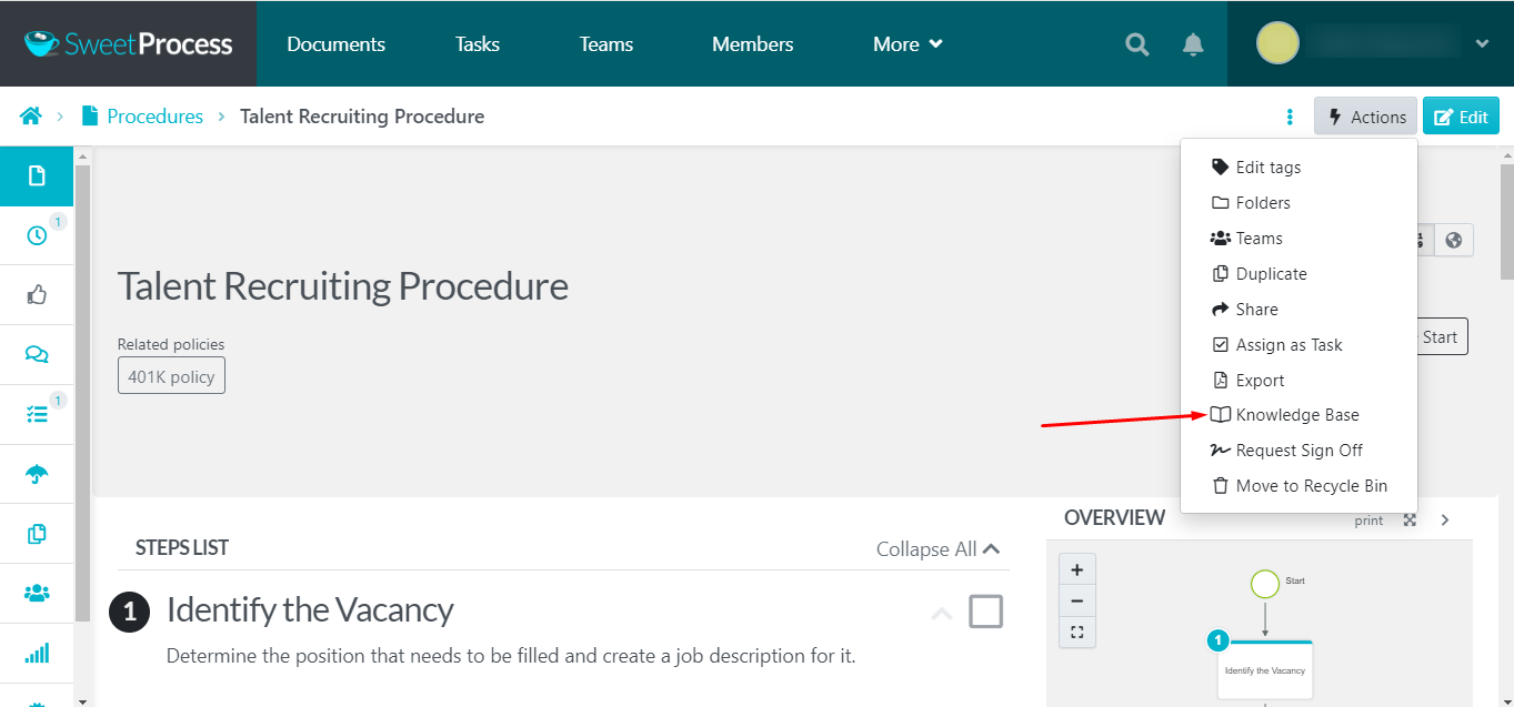 Add Procedure to Your Knowledge Base