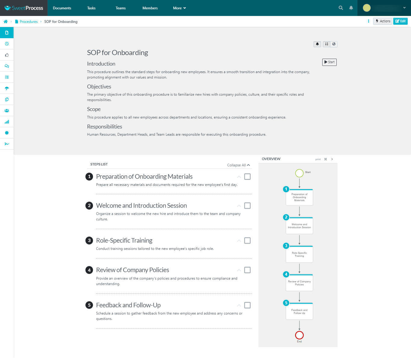 SOP for Onboarding