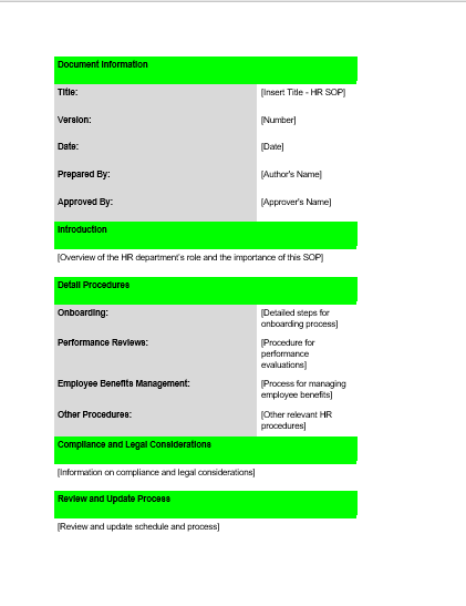 4) HR SOP Template