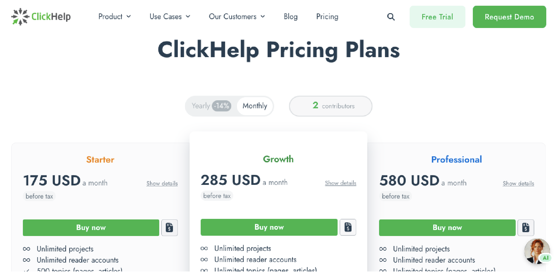 ClickHelp Pricing