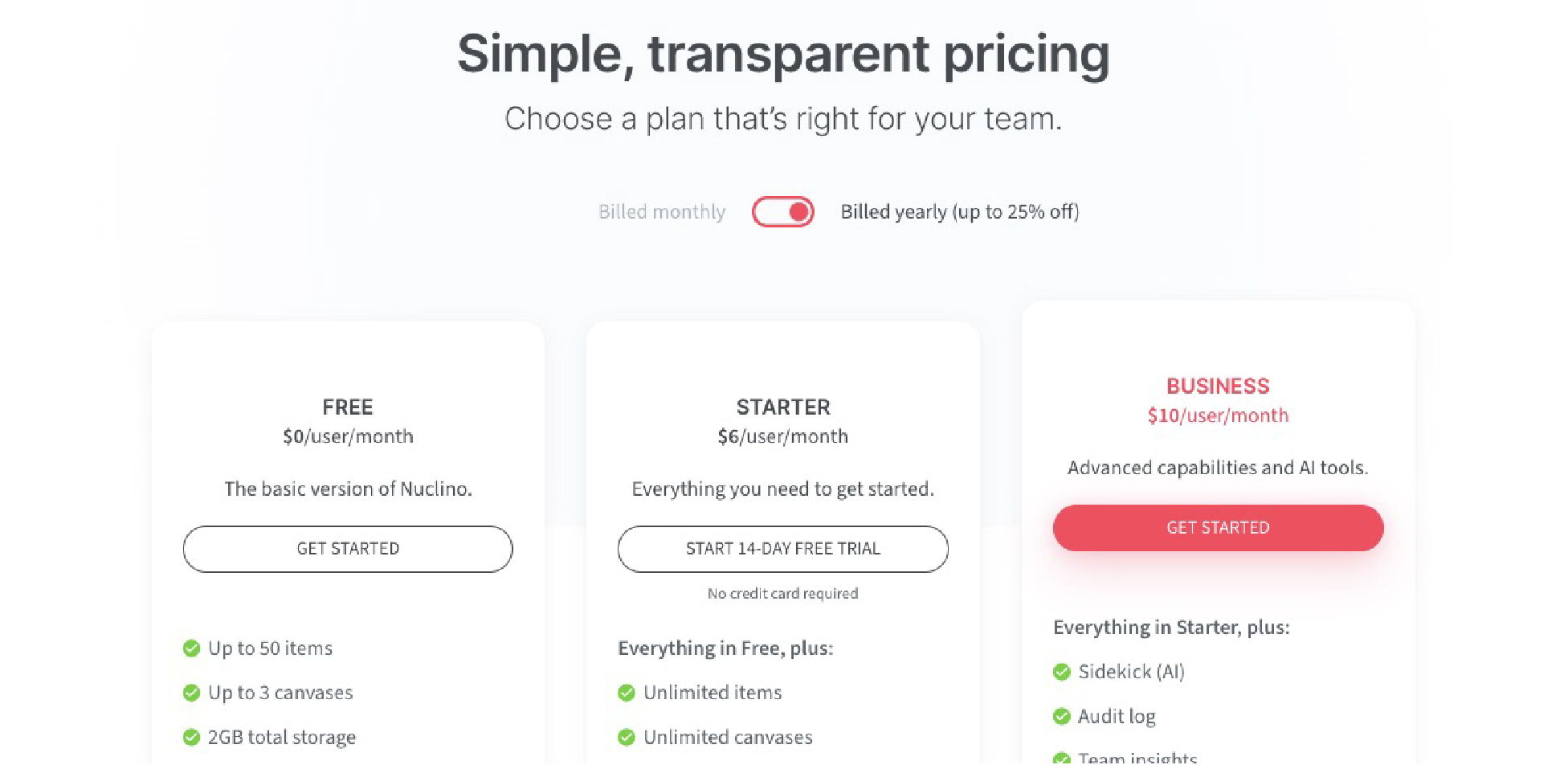 Nuclino Pricing