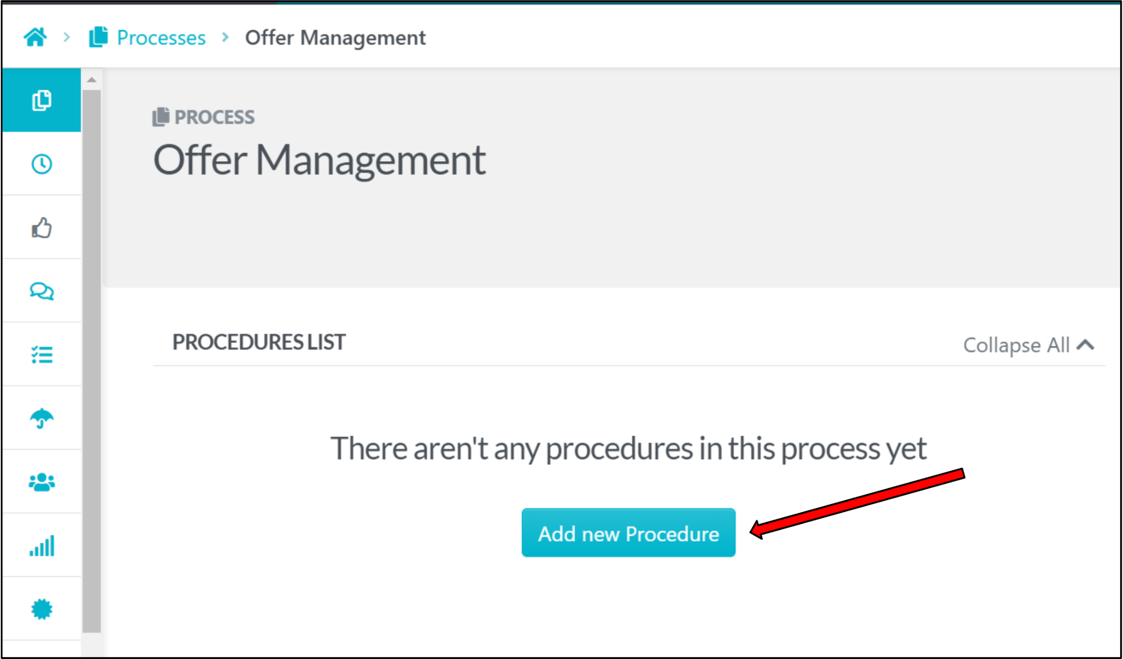 Select "Add new Procedure"