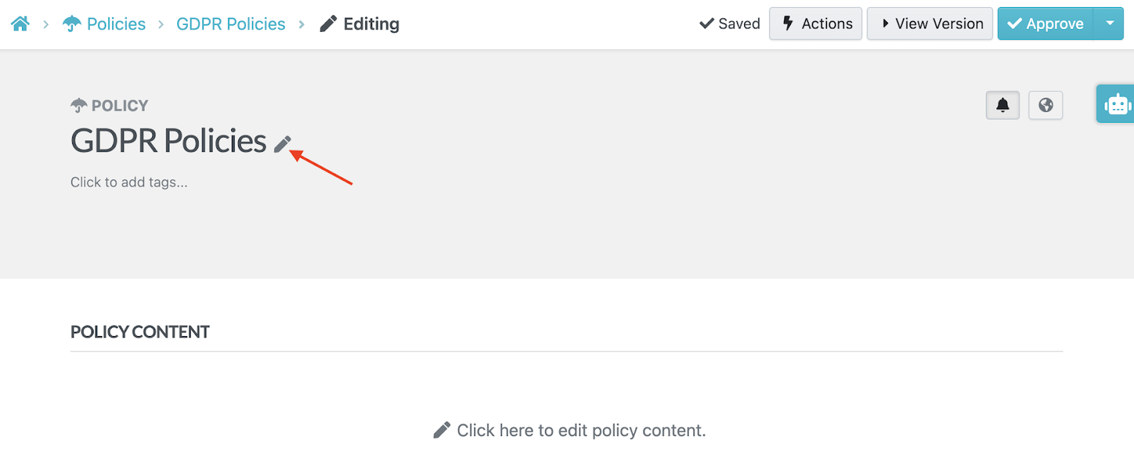 Make your policy comprehensive on the next page by adding details.