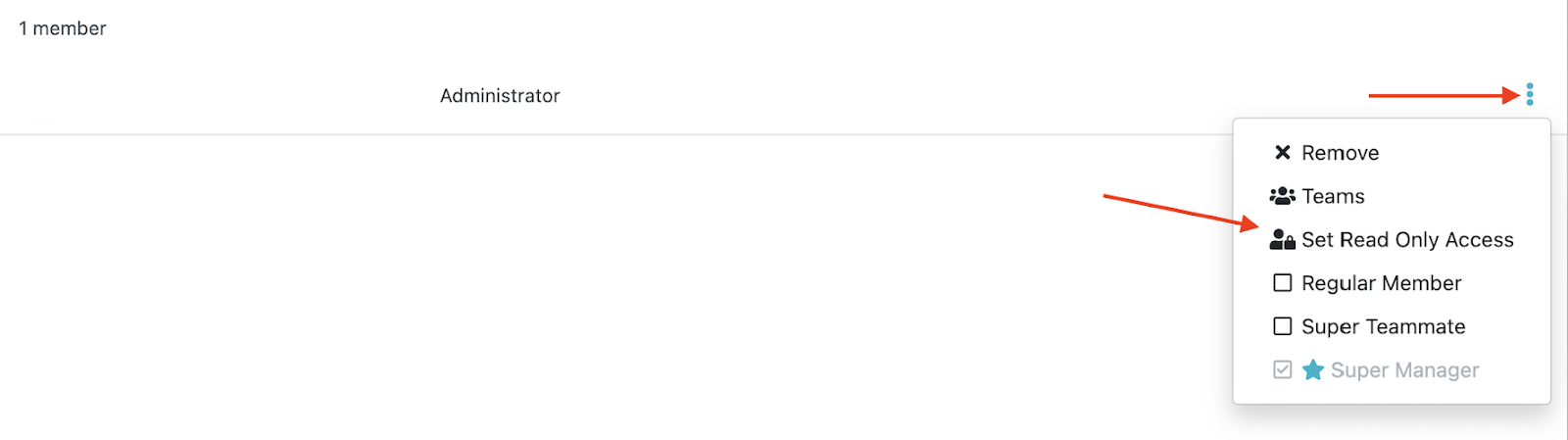 Scroll to the employee you want to revoke access, click the three dots on the right, and pick the action. 