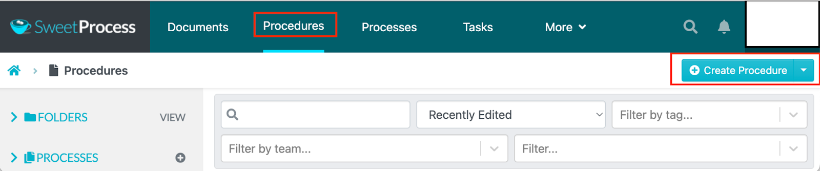 Head to the “Procedures” section and select “Create Procedure.”