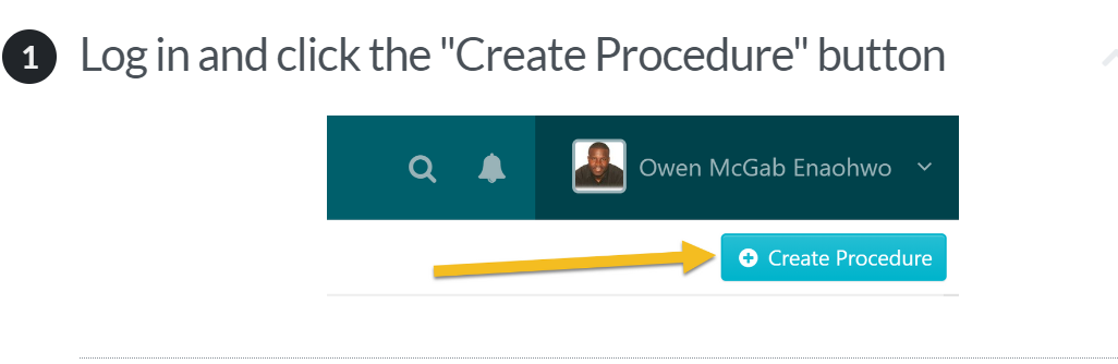 2) Click "Create New Procedure."