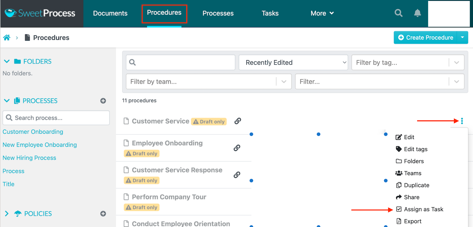 Turn Procedures and Processes Into Actionable Tasks