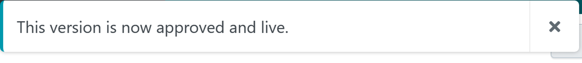 you will be notified that your version is live.