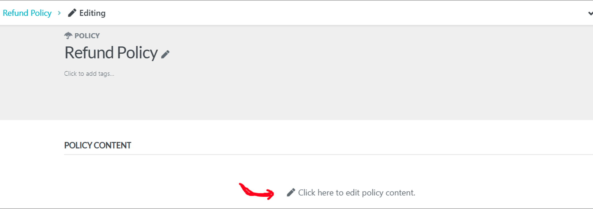 Click here to edit policy content.