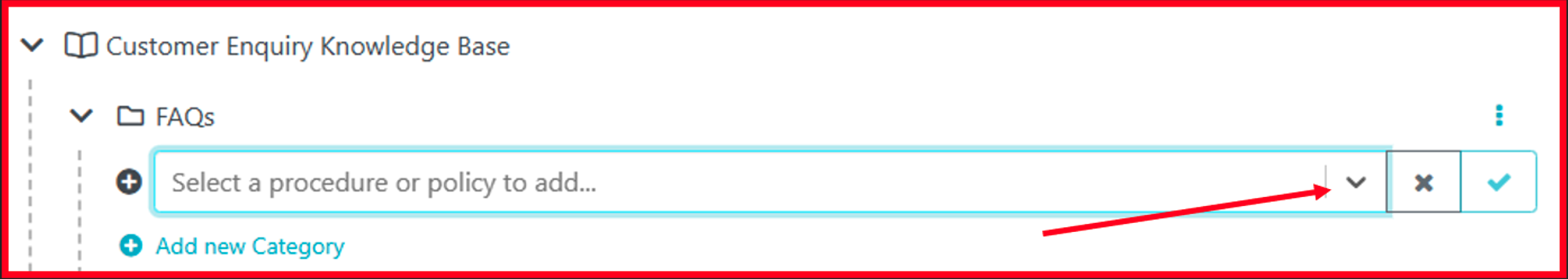 use the dropdown arrow to scroll through the procedures or policies or search directly by typing in the search bar.