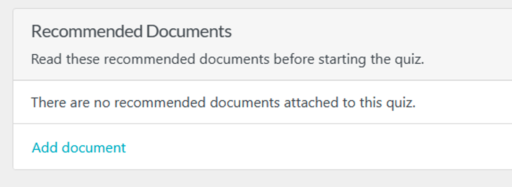 5. You’ll also be able to attach documents like procedure, process, or policy to the quiz by clicking “Add Document.”