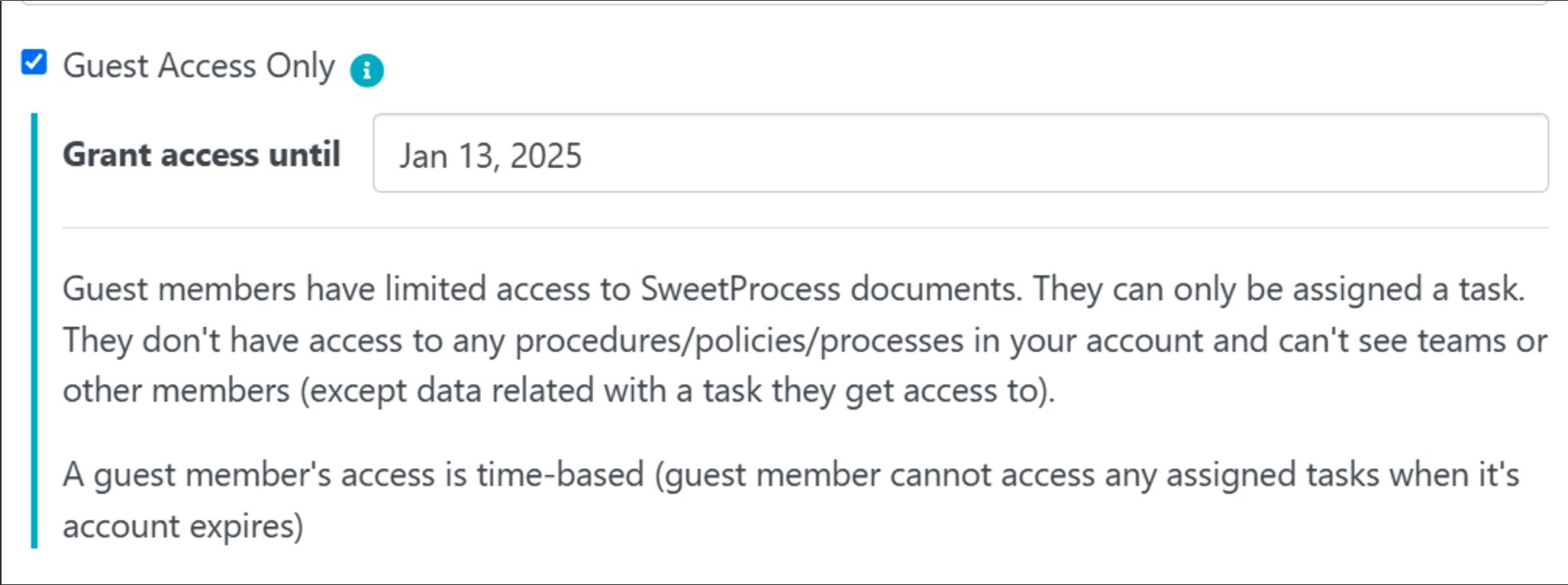 This will also allow you to set access period