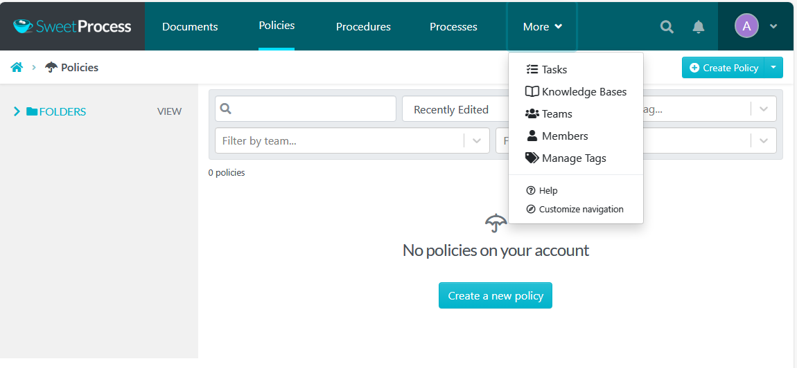 Policies Dashboard