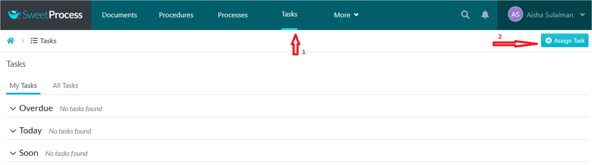 Navigate to your dashboard's “Task” tab and click the “Assign Task” button on the right.