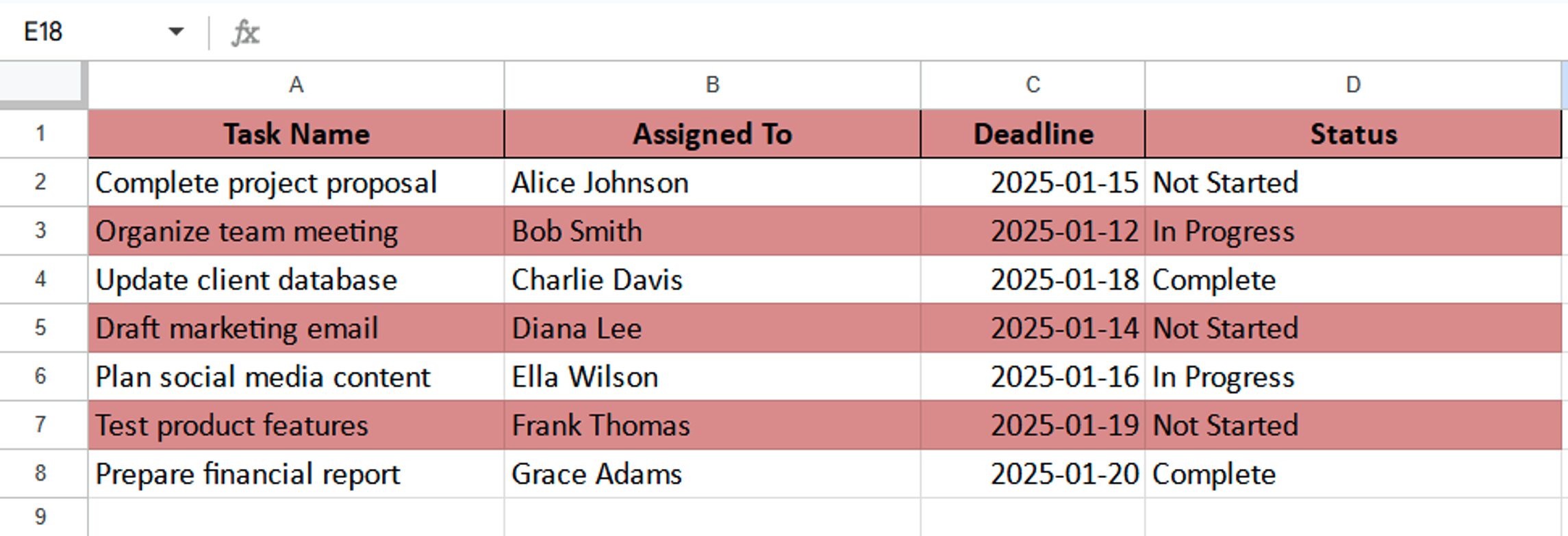 To-Do List Template With Deadlines