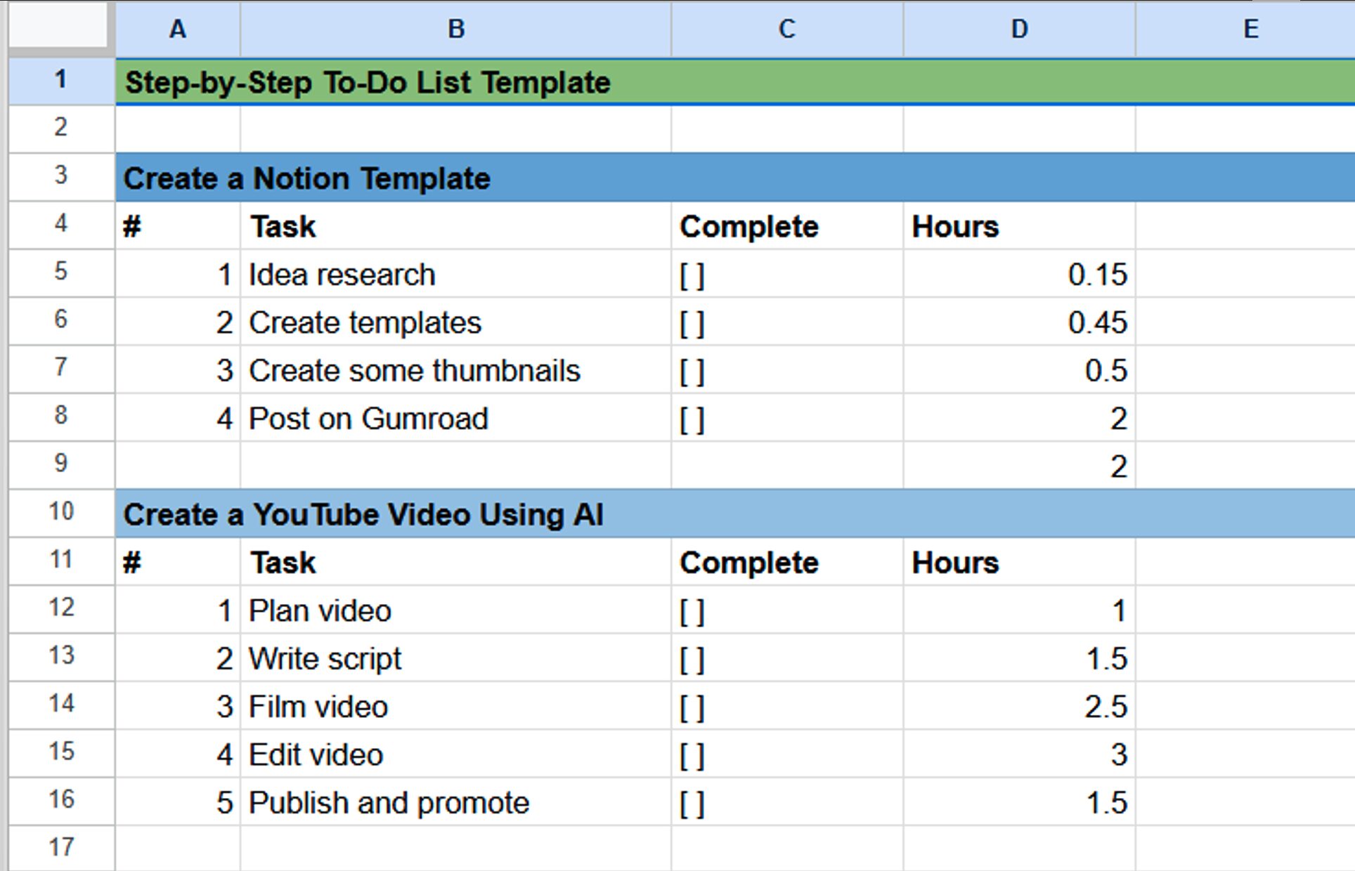 Step-by-Step To-Do List Template