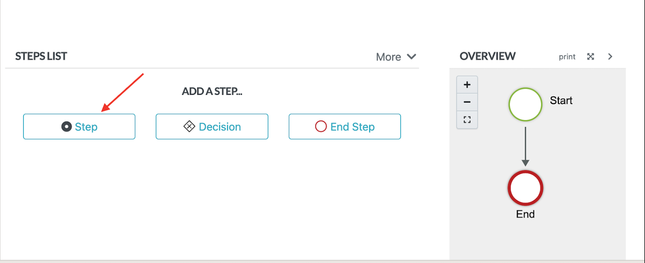 “Add a Step” and select “Step.” 